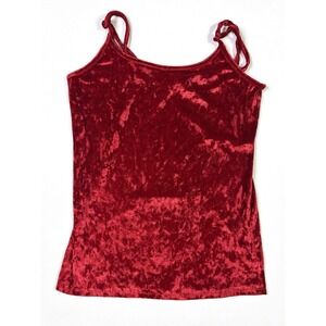 Emme Jordan Camisole Tank Womens Medium Beautiful & Fabulous Red Crushed Velvet